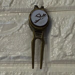 vintage Magnetic Brass Golf Divot Tool Clip & Ball Marker Disc